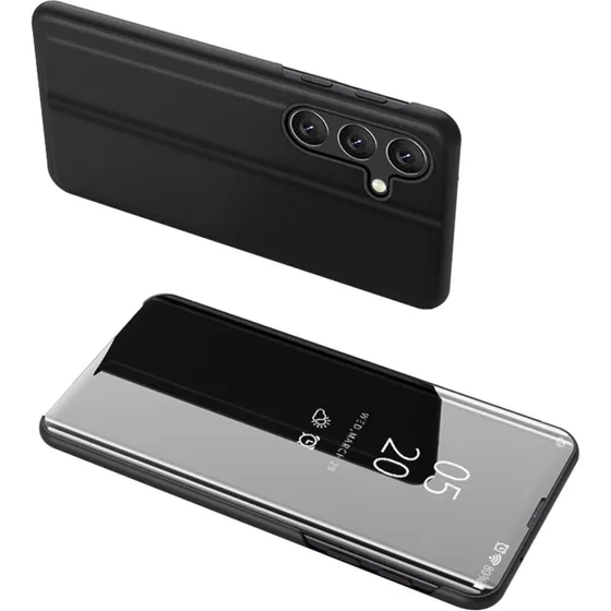 SKALO Clear View Flip Cover til Samsung A56 5G - Sort