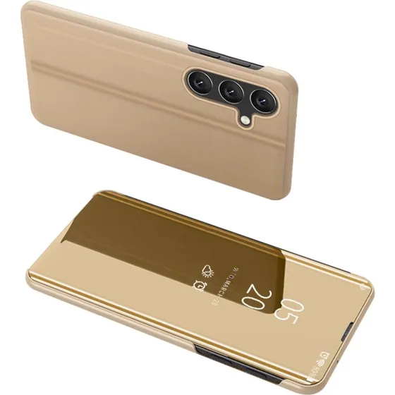 SKALO Samsung A56 5G Clear View Flip Cover - Guld