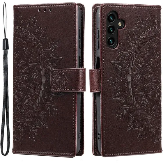 SKALO Samsung A36 5G Mandala Flip Cover - Brun