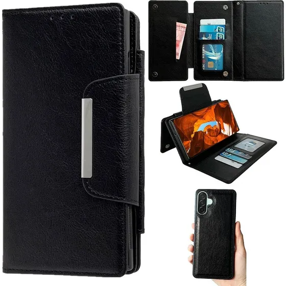 SKALO Samsung A36 5G 2-i-1 Magnetisk Flip Cover - Sort