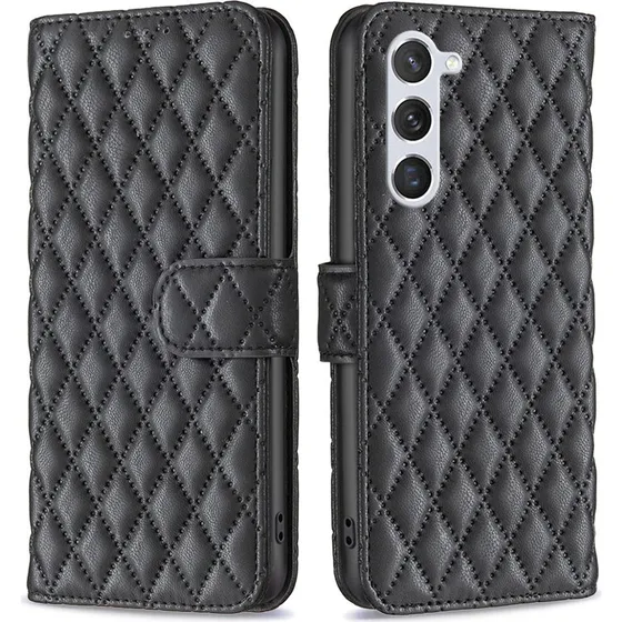 SKALO Samsung S25 BINFEN Quiltet Flip Cover - Sort