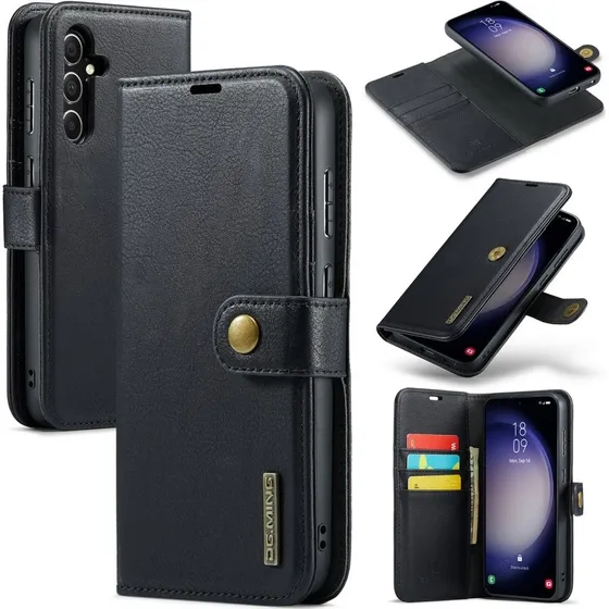 DG MING Samsung S25 2-i-1 Magnet Flip Cover - Sort