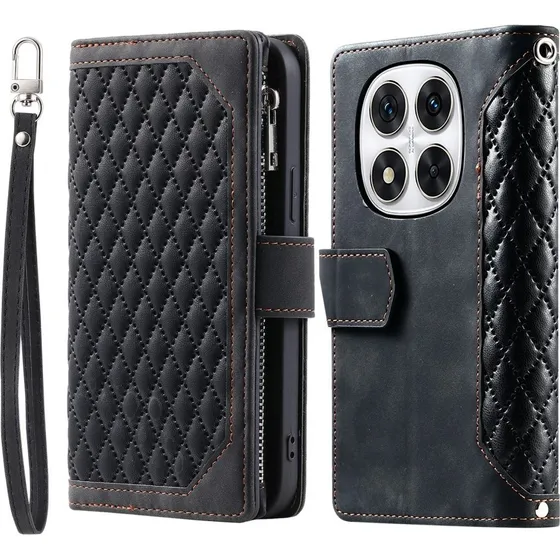 SKALO Xiaomi Redmi Note 14 Pro 5G Wallet Flip Cover - Sort