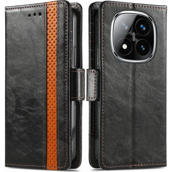 SKALO Caseneo 002 Premium Flip Cover til Xiaomi Redmi Note 14 Pro 5G - Sort