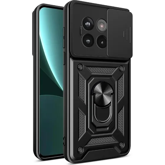 SKALO OnePlus 13R Armor Metal Ring Cover - Sort