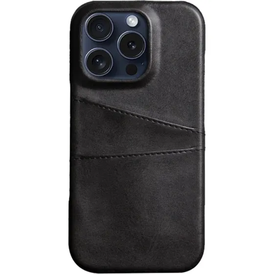 SKALO iPhone 16 Pro Max PU-læder Kortholder Cover - Sort