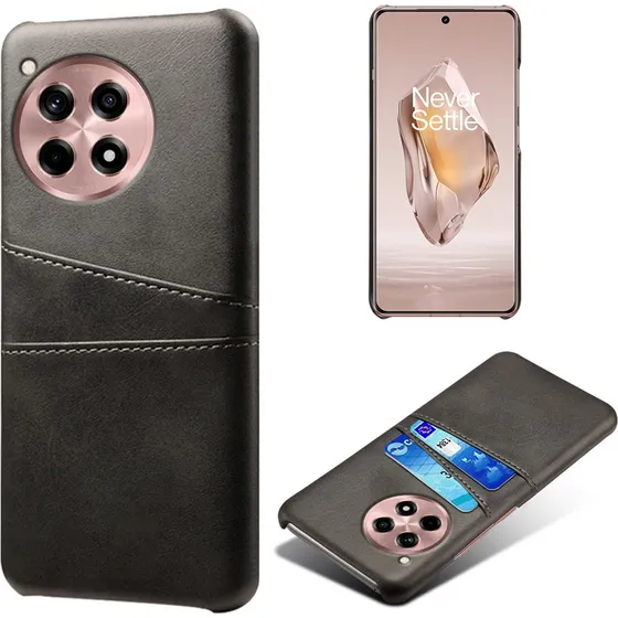 SKALO OnePlus 12R 5G PU-læder Cover med Pung - Sort