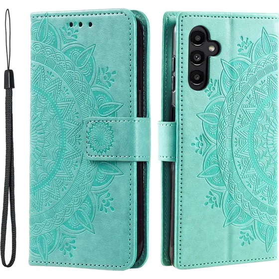 SKALO Samsung S24 Mandala Flip Cover - Turkis