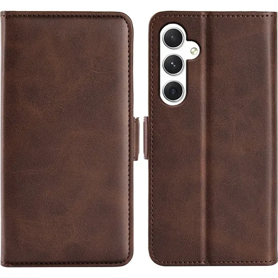 SKALO Samsung S24 Premium Wallet Flip Cover - Brun