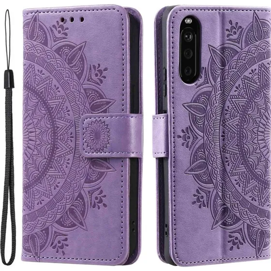 SKALO Sony Xperia 10 V Mandala Flip Cover - Lilla