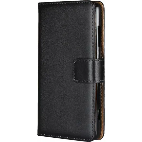SKALO Samsung A22 5G Flip Cover i ægte læder med pung