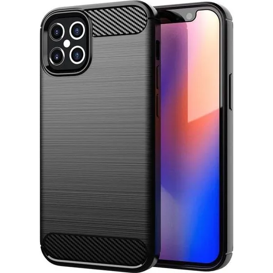 SKALO iPhone 12 Armor Carbon Stødsikkert TPU-cover
