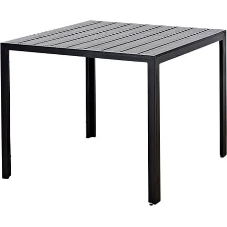 Bordeaux havebord 90x90 cm - sort nonwood/aluminium