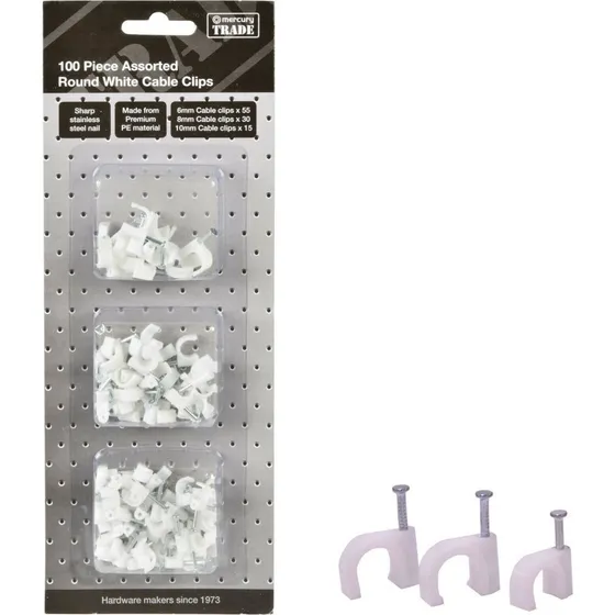 HTM Kabelclips til el-kabler, 100-pak (6-10mm)