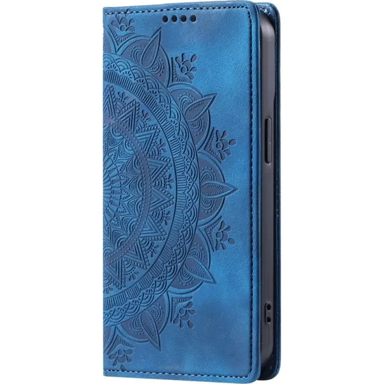 Samsung Galaxy S25 Wallet Cover med Mandala Blomstermønster