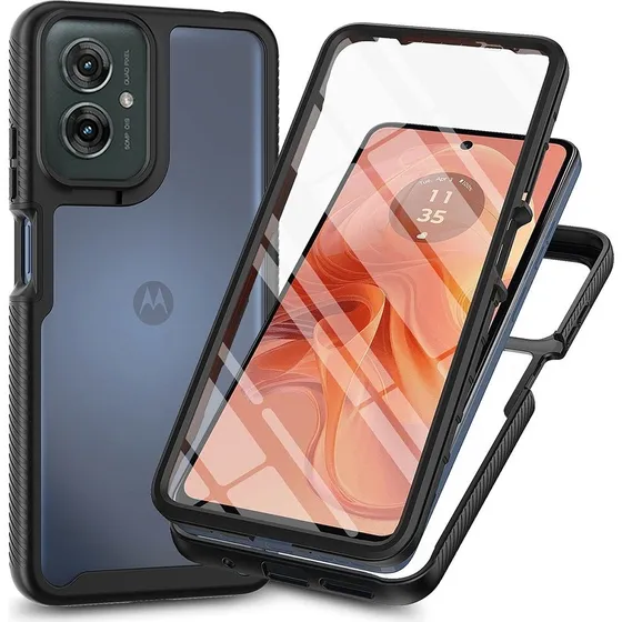 Motorola Moto G55 Cover med Skærmbeskytter - Sort