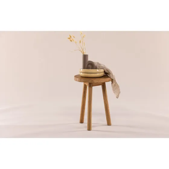 VIND Bohus Taburet i brun teak - Ø33cm