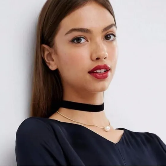 Choker Halsband stofhalsbånd med justerbar længde