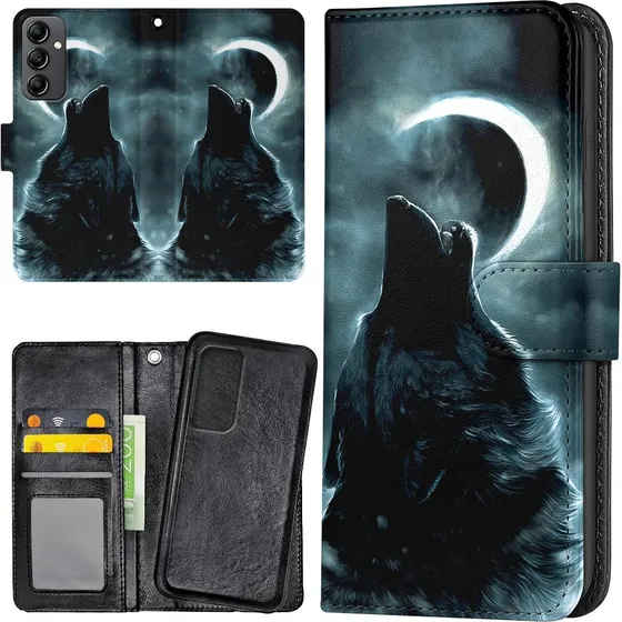 Samsung Galaxy S24 Mobilcover Wolf med kortholder og pung