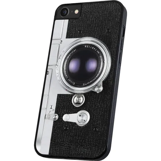 iPhone 16e/17e Retro Kamera Mobilcover - Sort