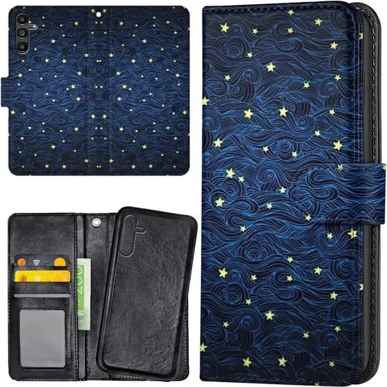 Samsung Galaxy S26 Mobilcover med pungetui og stjernemønster