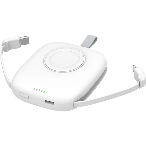 S3 5000mAh Powerbank med Type-C, Lightning og Apple Watch-lader