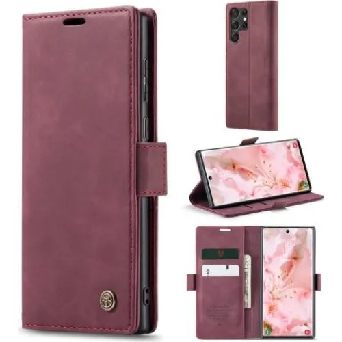 CASEME Retro Pung Taske til Samsung Galaxy S23 Ultra - Rød