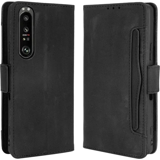 Wallet Stand Flip til Sony Xperia 1 III - Sort