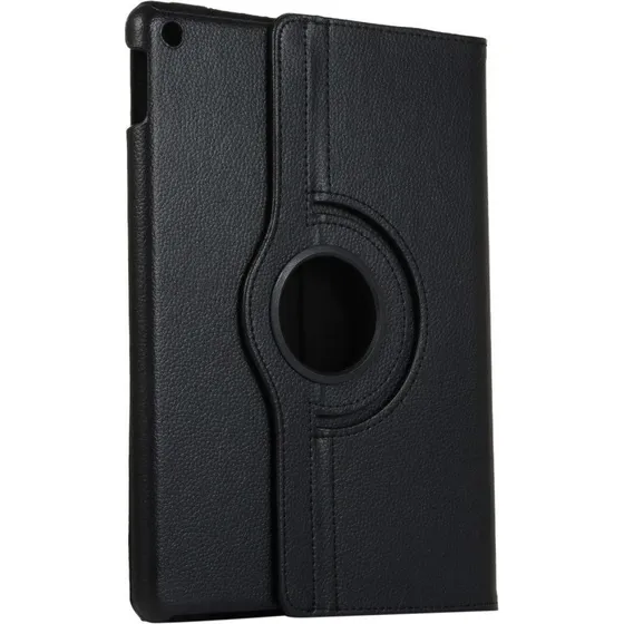 Apple iPad 10.2 (2019-2021) Litchi Texture Stand Etui - Sort