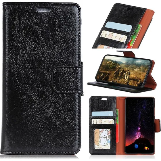 Nappa Texture Wallet Stand-etui til Samsung Galaxy Xcover 4s/4 - Sort