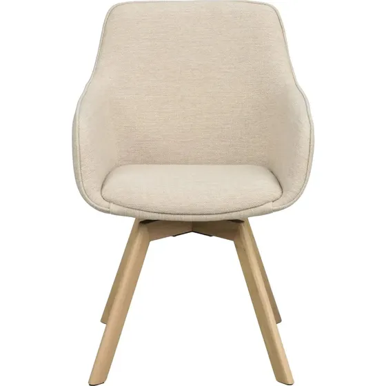 Rowico Home Alison stol med armlæn, 2-pak - Beige/Egetræ