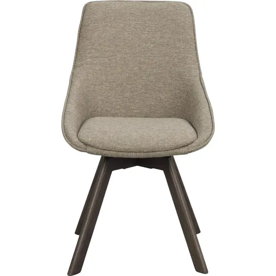 Rowico Home Alison stol, 2-pak - Beige stof/Brun eg