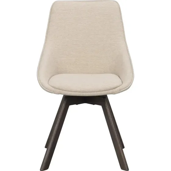 Rowico Home Alison stol (2-pak) - Beige stof & brun eg