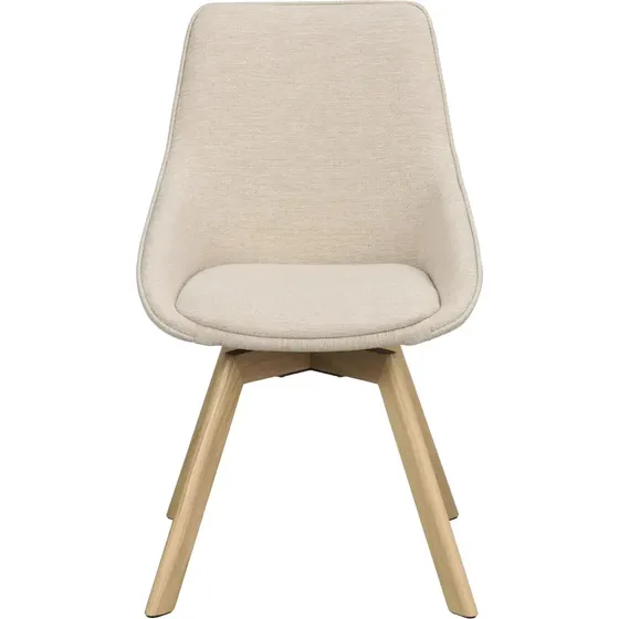 Rowico Home Alison stol, 2-pak - Beige stof/Egeben