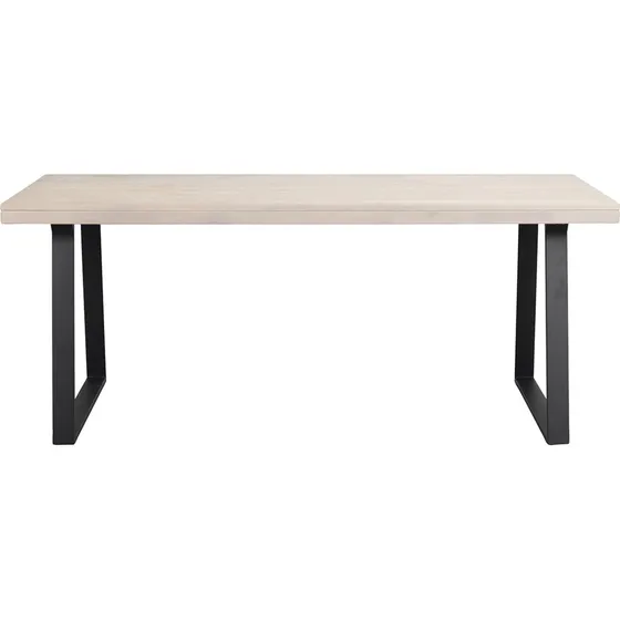 ROWICO Brooklyn spisebord i hvidpigmenteret træ og sort metal (170x95)