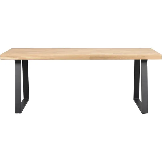 ROWICO Brooklyn spisebord i natur egetræ og sort metal (170x95)