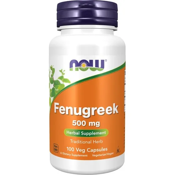 NOW Fenugreek 500mg - 100 kapsler