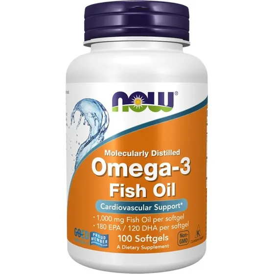 NOW Omega-3 1000 mg - 100 bløde kapsler