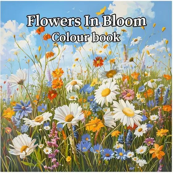 Flowers in Bloom Malebog for voksne, 24 sider, 20x20 cm