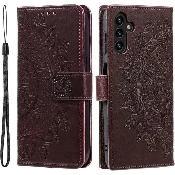SKALO Mandala Flip Cover til Samsung Galaxy S26 - Brun