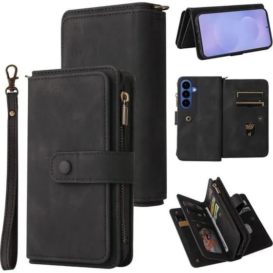 SKALO KT-2 Big Wallet Flip Cover til Samsung Galaxy S26 - Sort