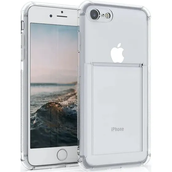 iPhone 7/8/SE Gennemsigtigt etui med kortholder