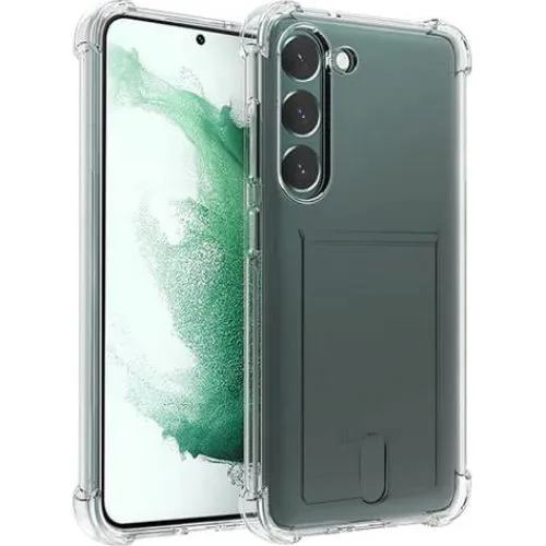 Samsung S23 gennemsigtigt etui med kortholder