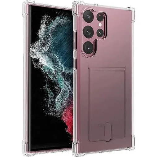 Samsung S23 Ultra Gennemsigtigt Etui med Kortholder