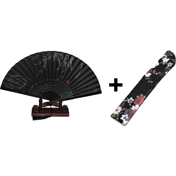 Oriental Winds [M08] Halvmåne-vifte med sort etui