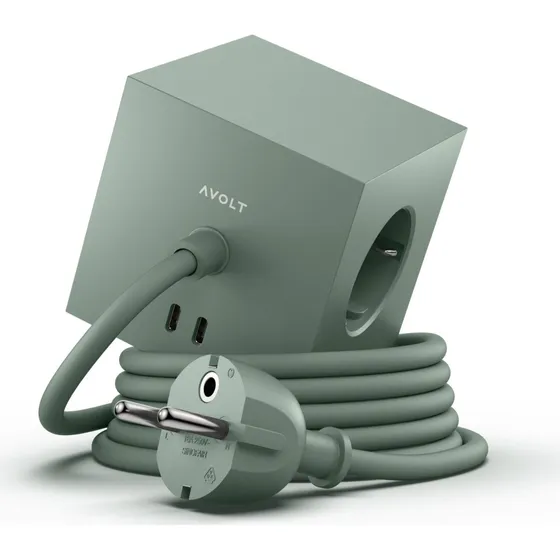 Avolt Square 1 USB-C & Magnetisk Grenudtag 30W Oak Green 1,8m