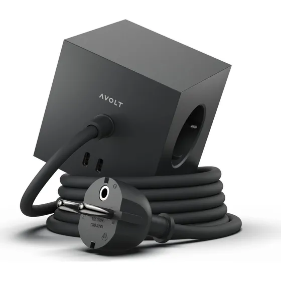 Avolt Square 1 USB-C & Magnet 180cm Stockholm Black