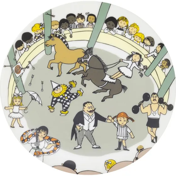 Rätt Start Pippi Cirkus flad tallerken, Ø20 cm, Multi