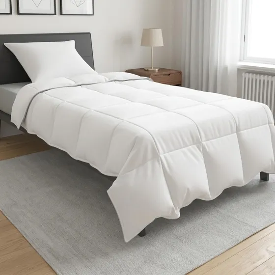 vidaXL Dyne- og pudesæt 2 stk. 137 x 200 cm Bambus - Hvid
