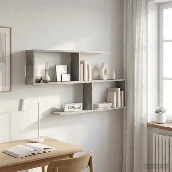 vidaXL Væghylde Betongrå 100 x 50,5 cm i konstrueret træ